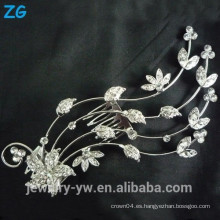 El pelo cristalino lleno del diseño de la manera peina el peine del pelo de la boda de la flor los accesorios al por mayor del pelo